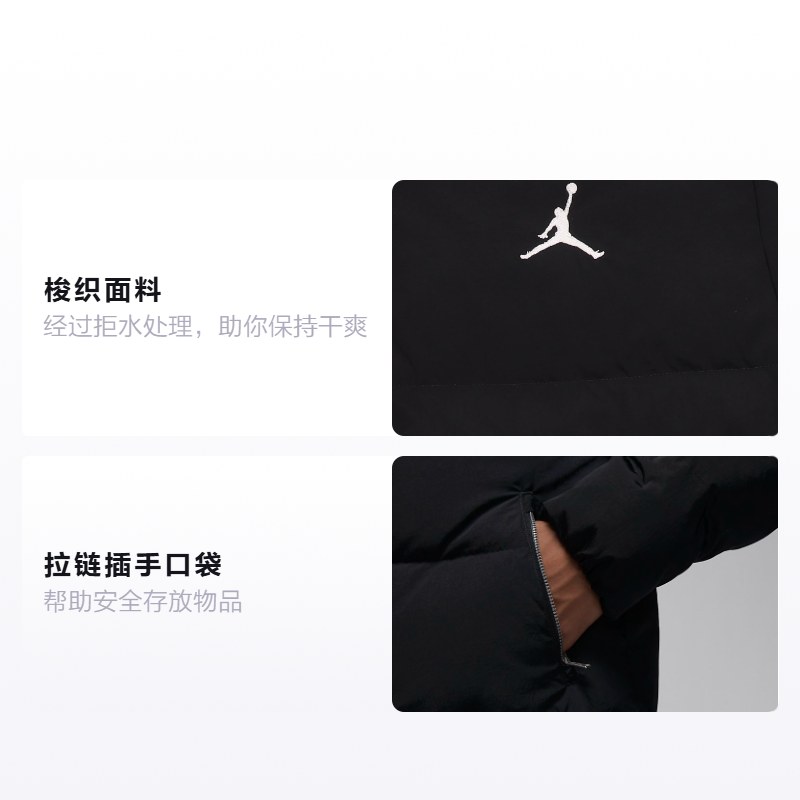 Jordan Long Down Jacket Black