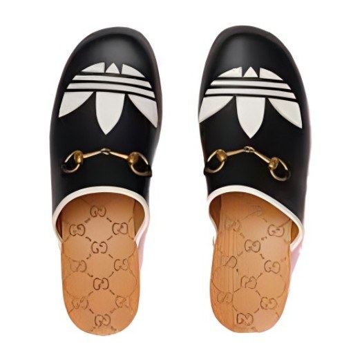 adidas x Gucci Leather Clog Black White