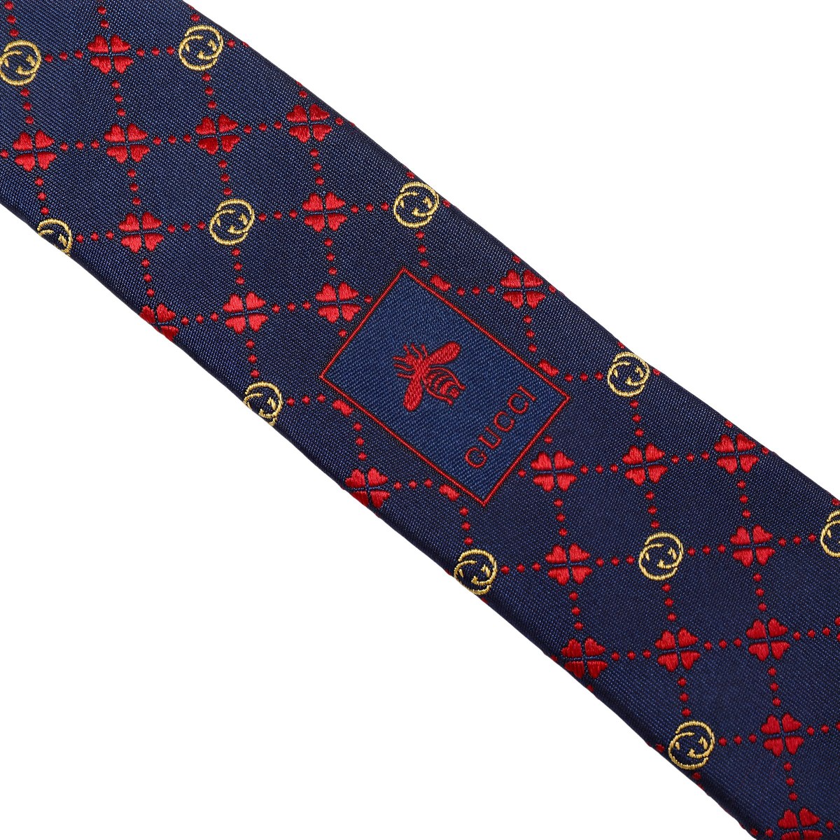 GUCCI Silk Tie Deep Blue/Red