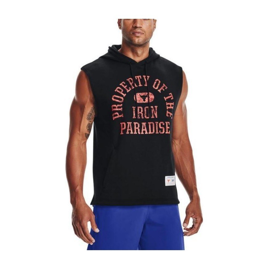 Under Armour Project Rock Sleeveless Hoodie Black