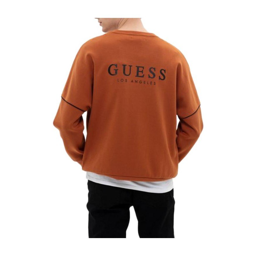 GUESS Logo Crewneck Sweatshirt Brown
