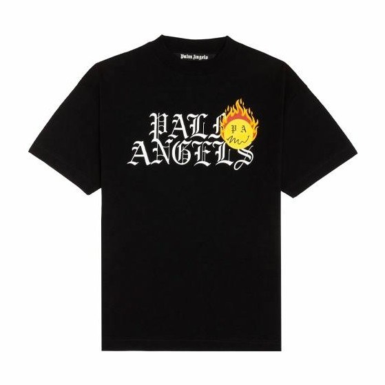 Palm Angels SS21 Burning Smiley Logo T-Shirt Black