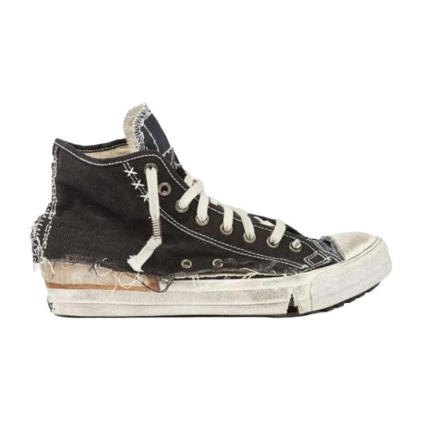 Maison Margiela Loved to Death High Top Canvas Sneakers Black