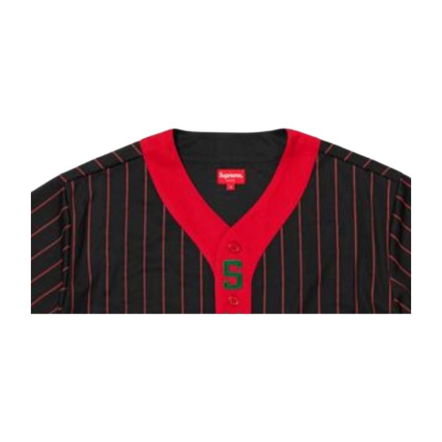Supreme FW18 Vertical Logo Baseball Jersey Black