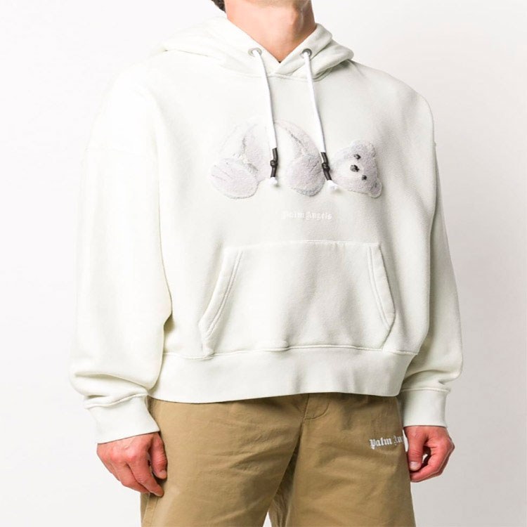 Palm Angels Teddy Bear Hoodie White