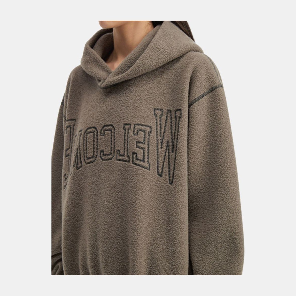 MM6 Maison Margiela Lettered Suede Hoodie