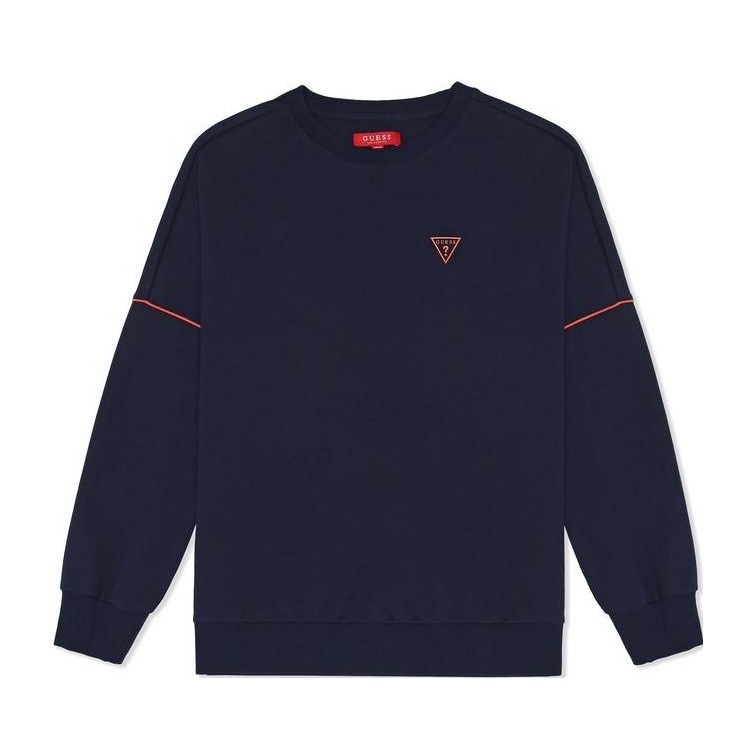 GUESS Logo Crewneck Sweatshirt Brown