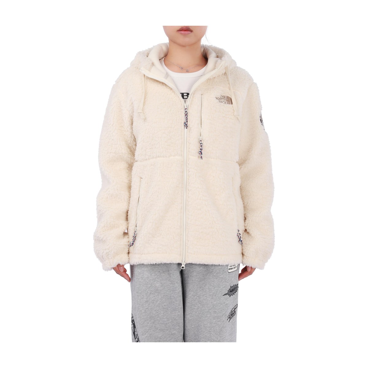 The North Face Logo Fleece Hoodie Beige