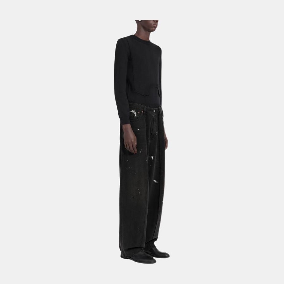 MM6 Maison Margiela Zip Pleated Wide Leg Jeans