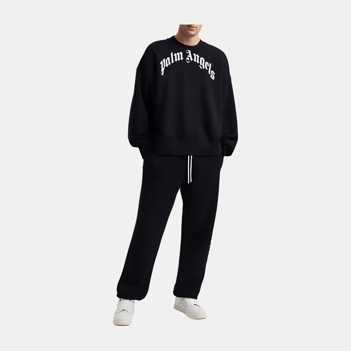 Palm Angels Logo Print Pants Black