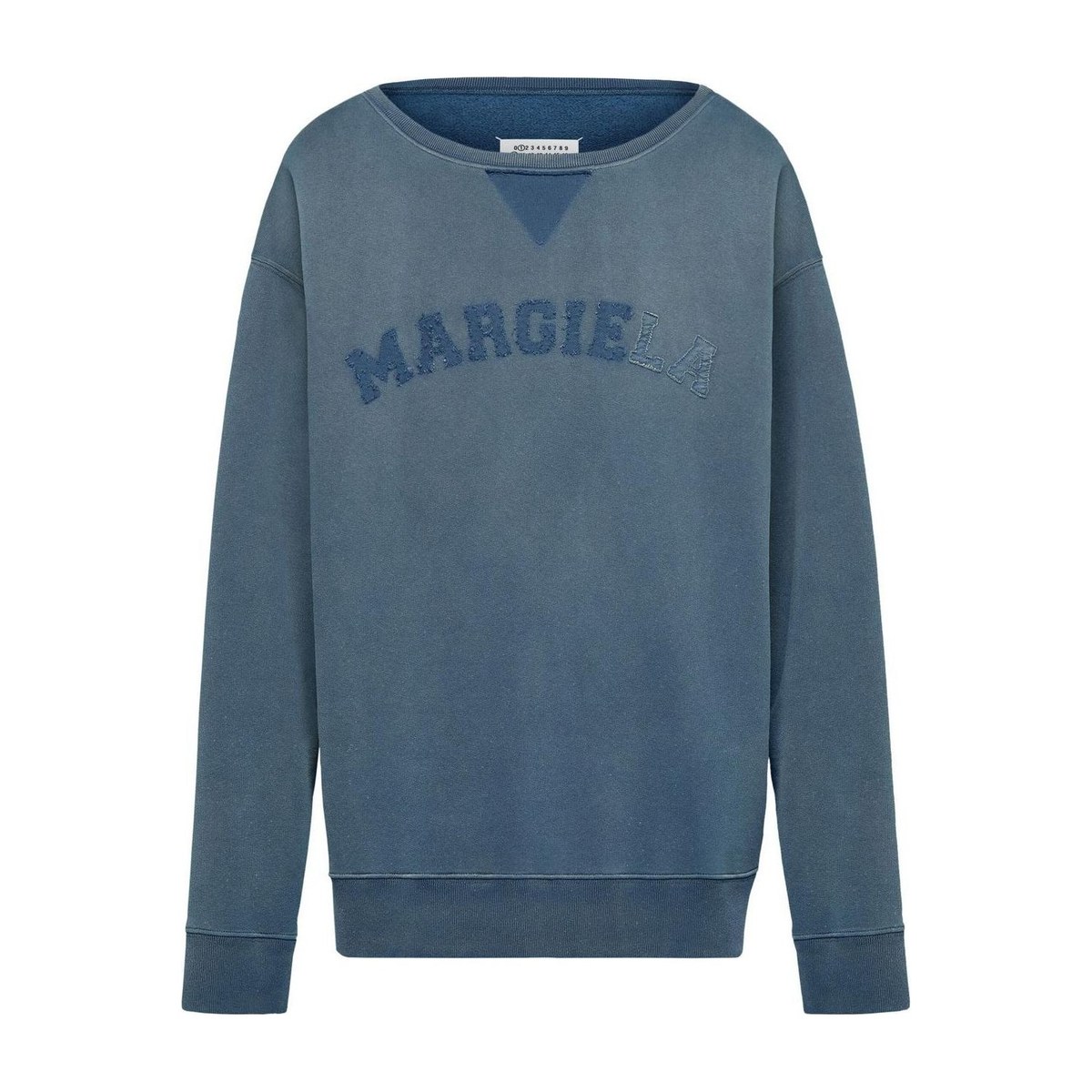 Maison Margiela Logo Embroidered Crewneck Sweatshirt Blue