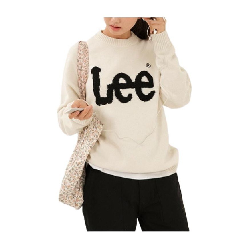 Lee Logo Crewneck Sweater White
