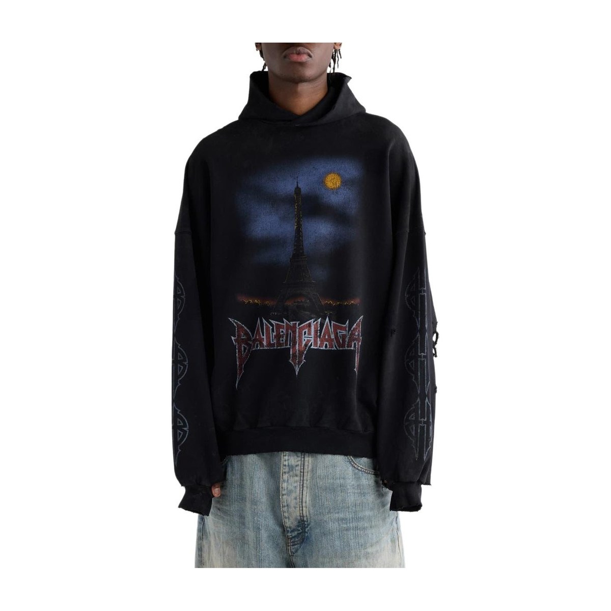 Balenciaga FW23 Logo Hoodie Black