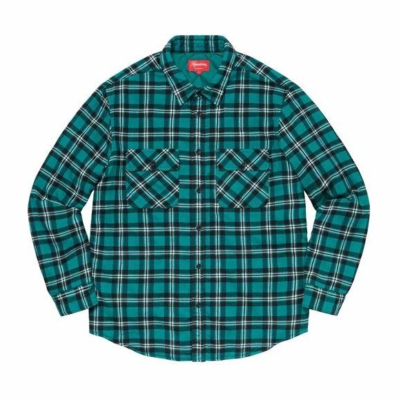 Supreme Arc Logo Quilted Flannel Shirt