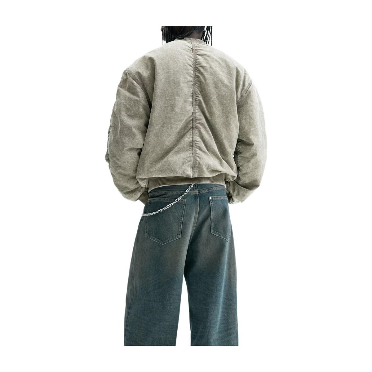 H&M Loose Fit Ribbed Pilot Jacket