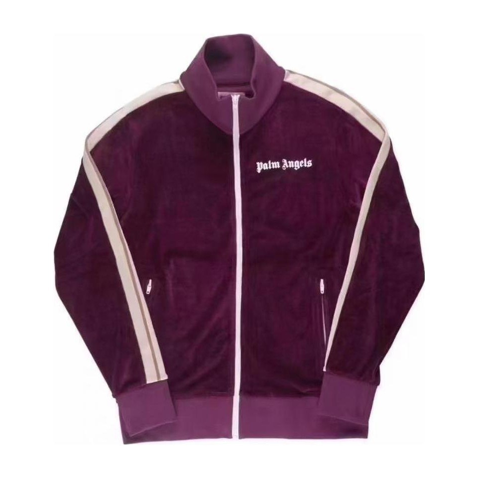 Palm Angels Velvet Logo Jacket Purple