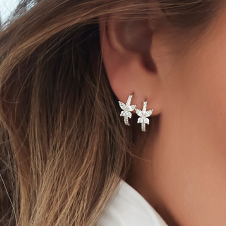 apm Monaco Lumiere Mini Butterfly Earrings Silver