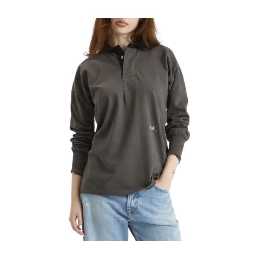 Maison Margiela Long Sleeve Polo Anthracite