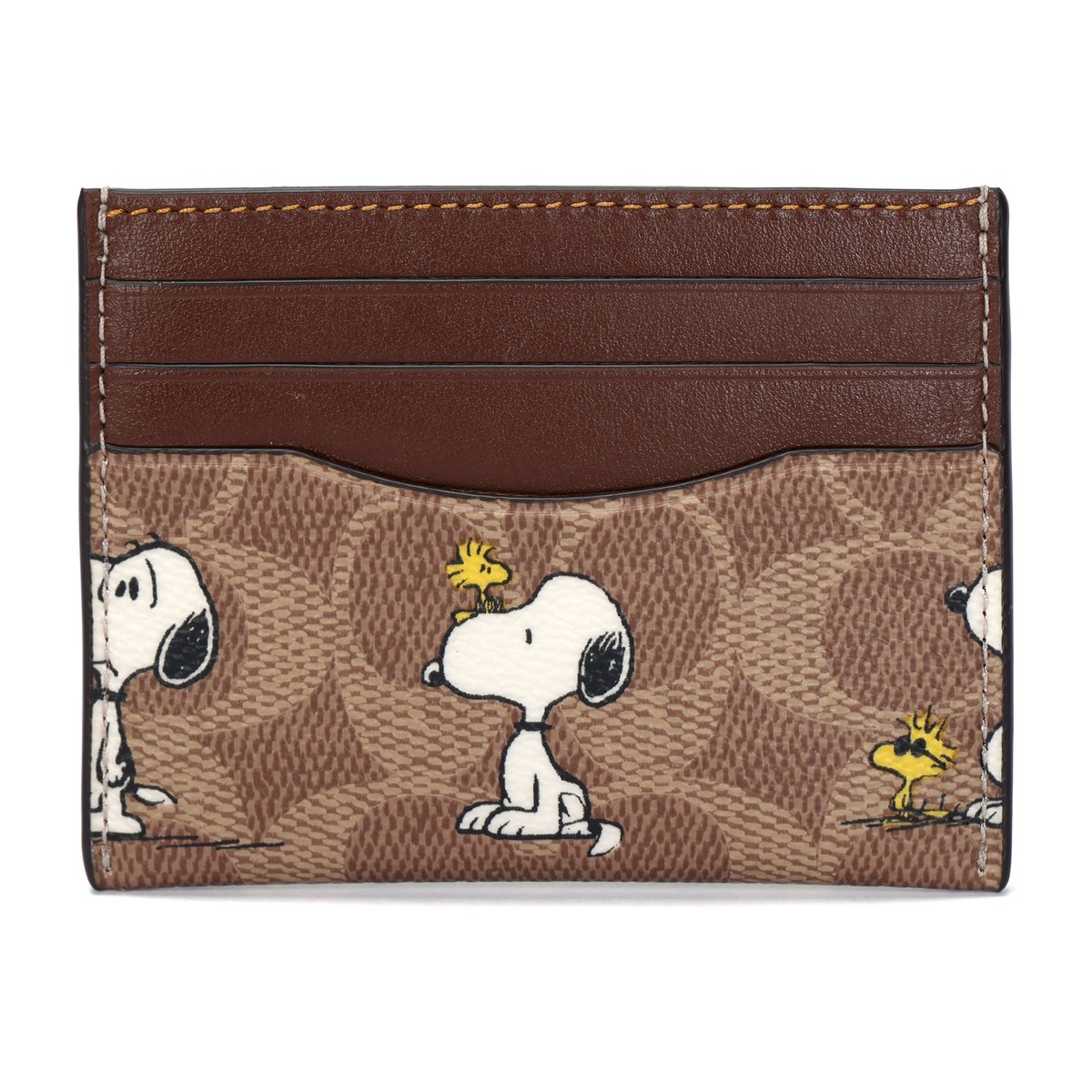 COACH x PEANUTS Slim Card Case Brown