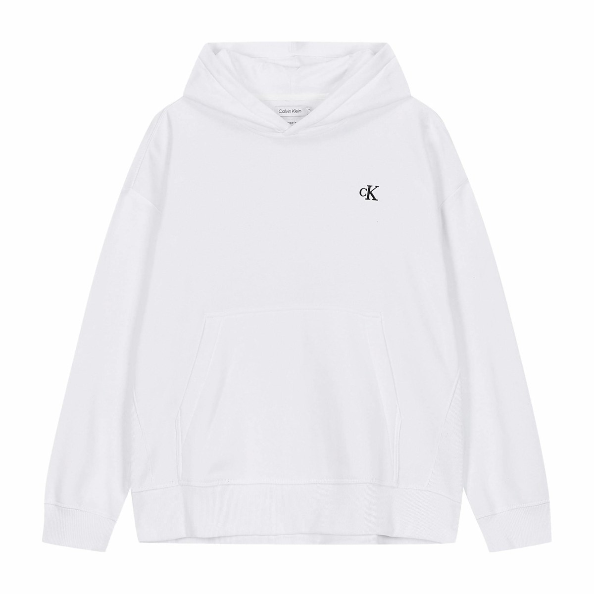 Calvin Klein Embroidered Hoodie White