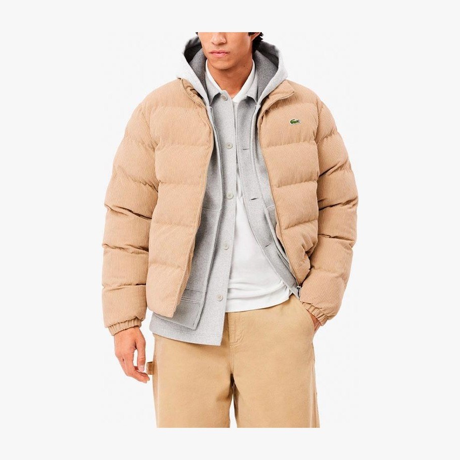 Lacoste Corduroy Zip Jacket Beige