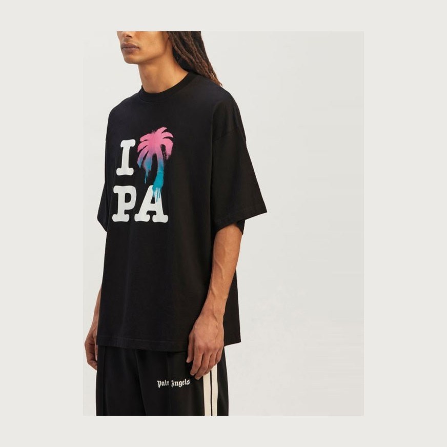 Palm Angels Logo Print T-Shirt Black