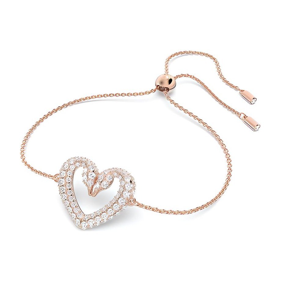 Swarovski Swan Heart Bracelet Rose Gold
