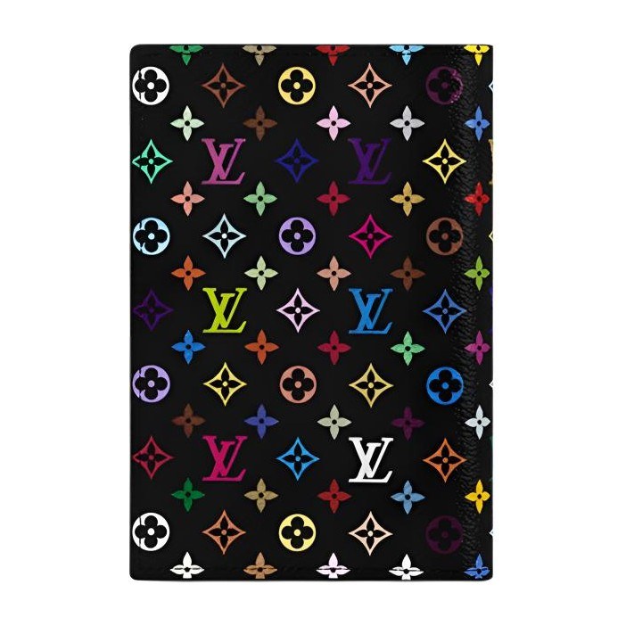Louis Vuitton x Takashi Murakami Passport Holder Black Multicolor