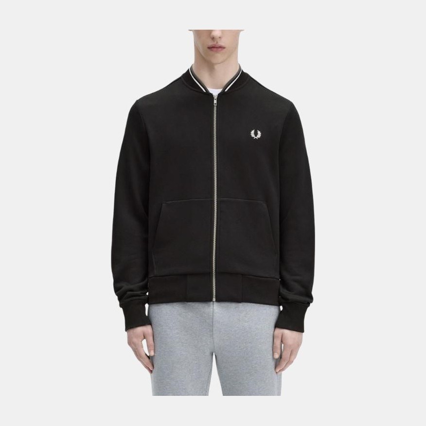 Fred Perry Logo Zip Jacket Black