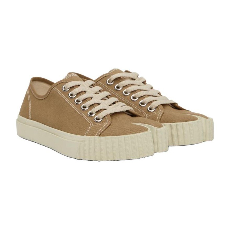 Maison Margiela Tabi Low Canvas Sneakers Light Brown