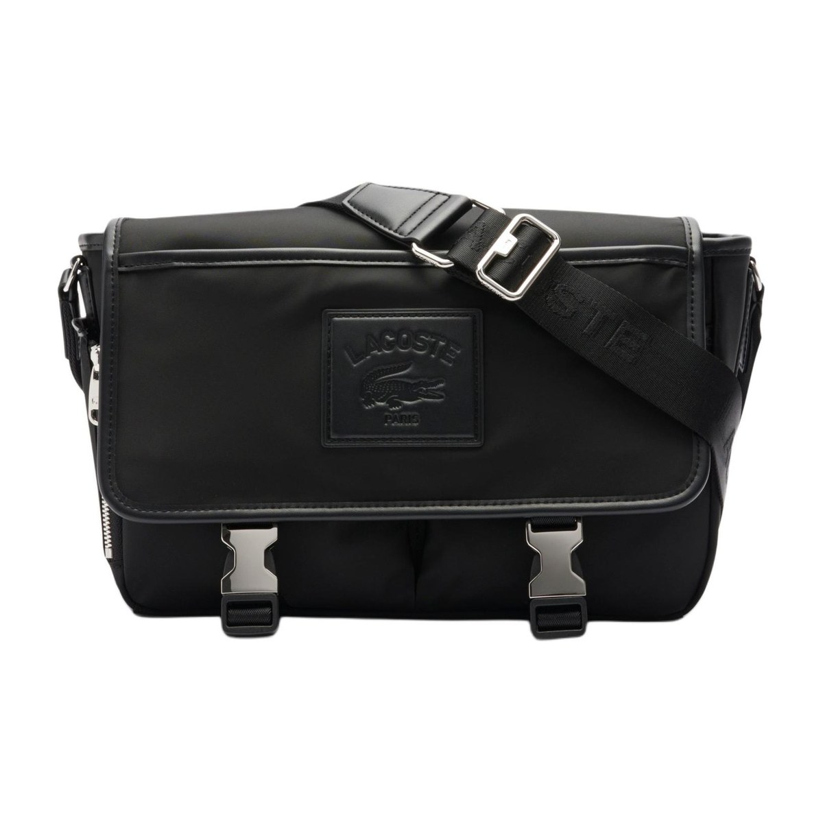 Lacoste Nylon Flap Bag Black