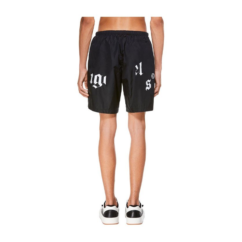 Palm Angels SS21 Broken Logo Beach Shorts Black