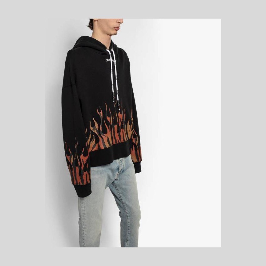 Palm Angels Tiger Flame Hoodie Black