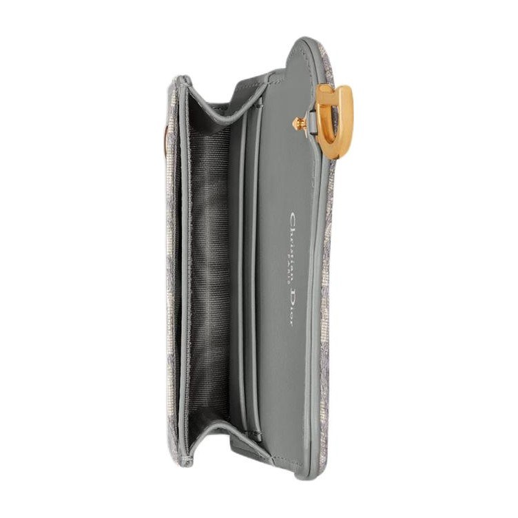 Dior Saddle Oblique Card Holder Grey