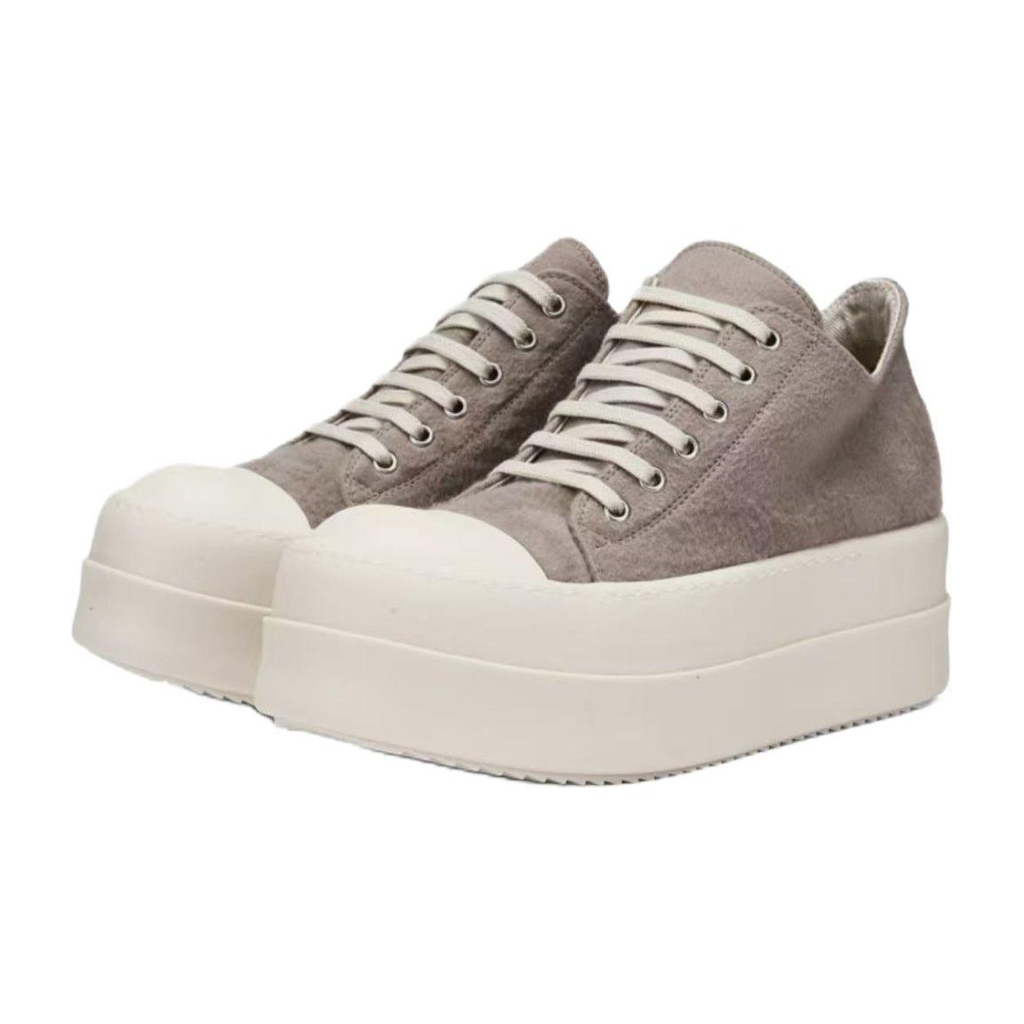 Rick Owens DRKSHDW Low Top Lace-Up Sneakers Beige