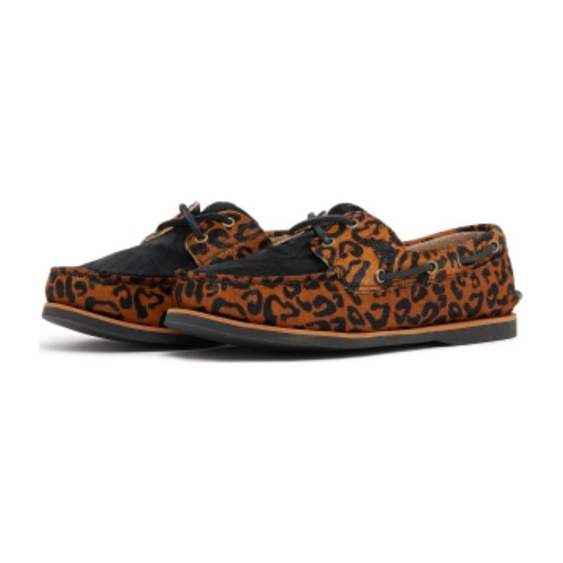 WACKO MARIA x Timberland Classic Boat Shoe Brown Orange Leopard