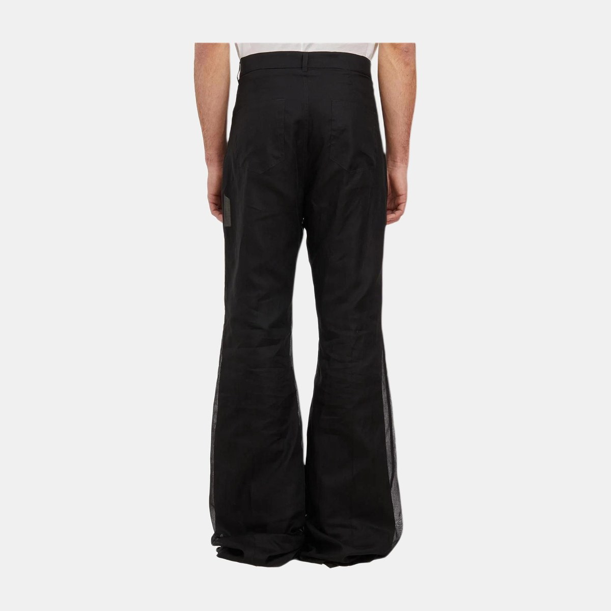 Rick Owens RO Flared Mid-Rise Zip Pants Black