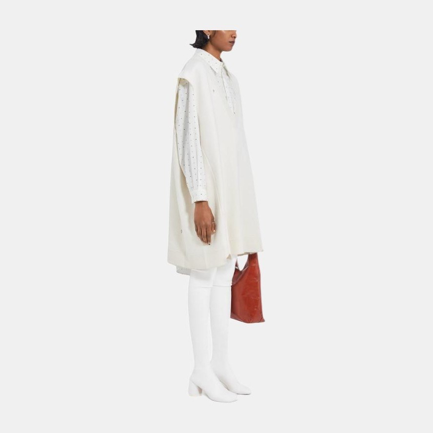 MM6 Maison Margiela V-Neck Sleeveless Sweater White