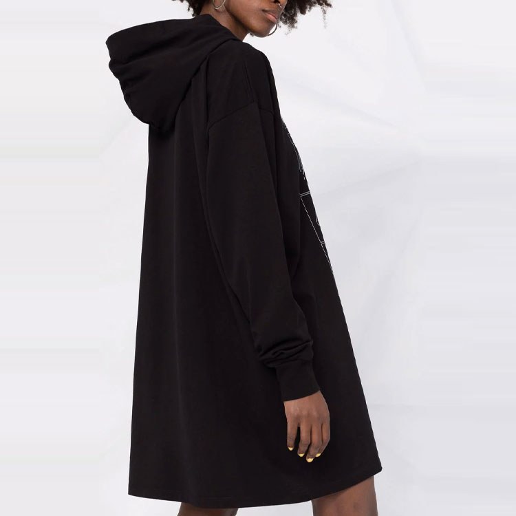 MM6 Maison Margiela FW22 Loose Fit Printed Sweatshirt Dress Black