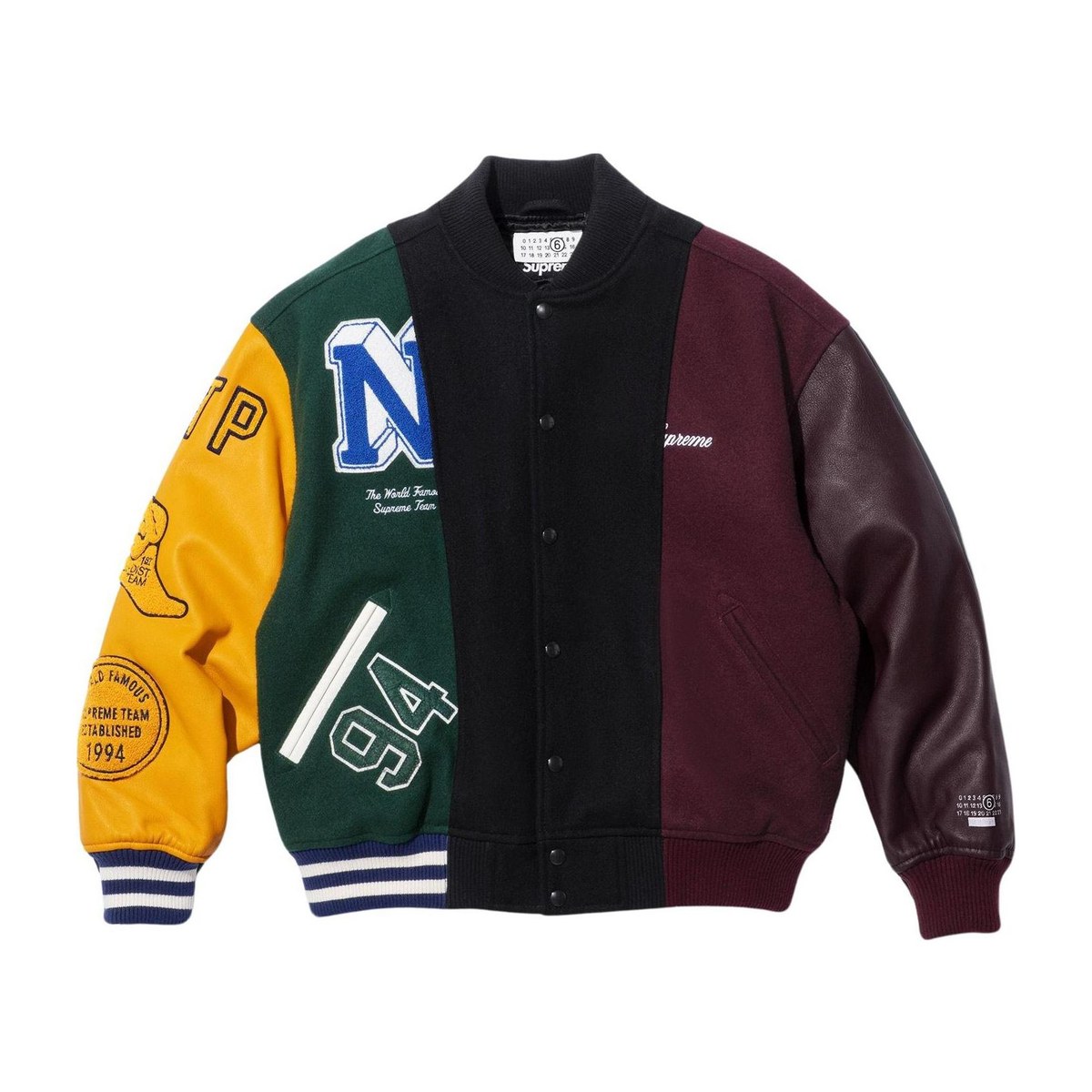 Supreme x MM6 Maison Margiela Split Varsity Jacket