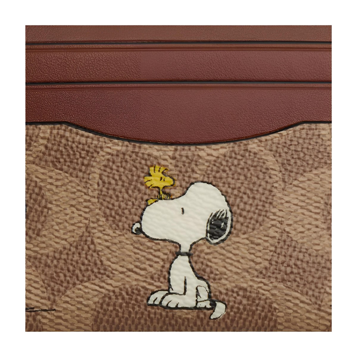 COACH x PEANUTS Slim Card Case Brown