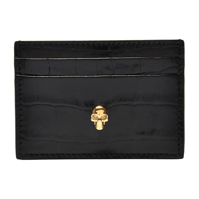Alexander McQueen Skull Croc Embossed Wallet