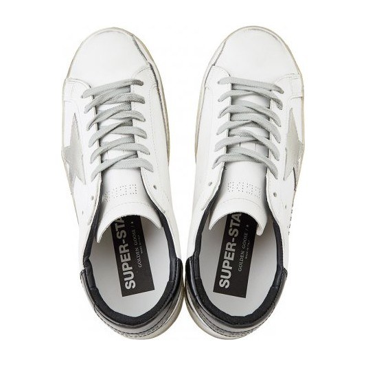Golden Goose Super-Star Black Heel Gray Star