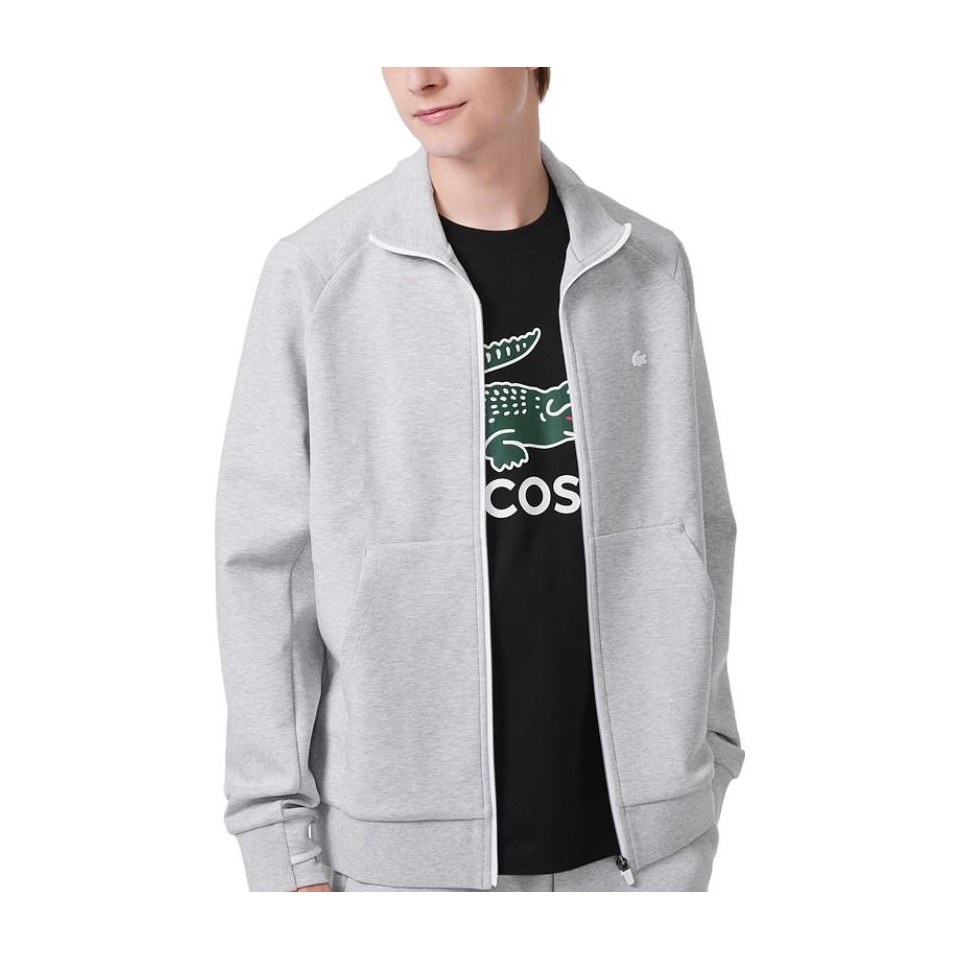 Lacoste Silver Grey Zip Sweatshirt