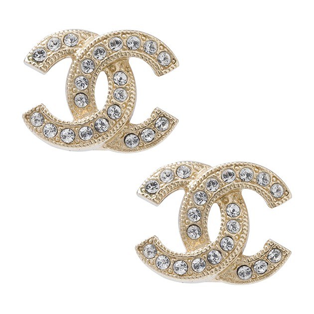 CHANEL Logo Small Gold Earrings