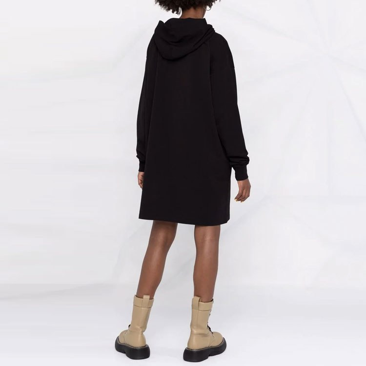 MM6 Maison Margiela FW22 Loose Fit Printed Sweatshirt Dress Black