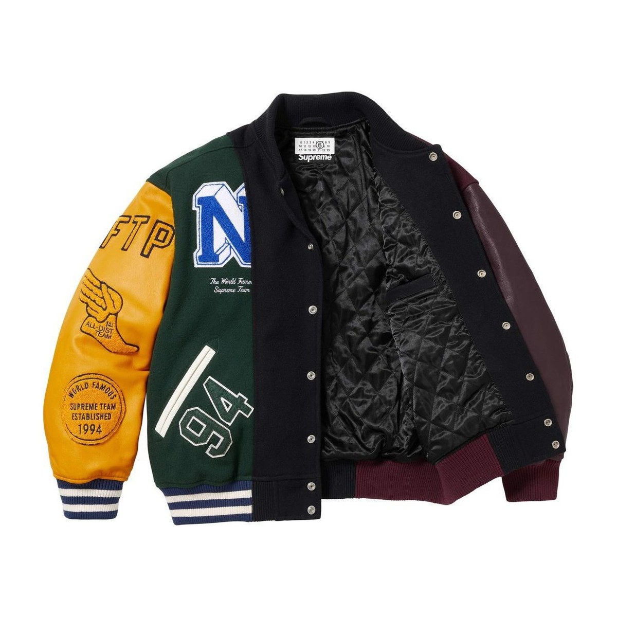 Supreme x MM6 Maison Margiela Split Varsity Jacket