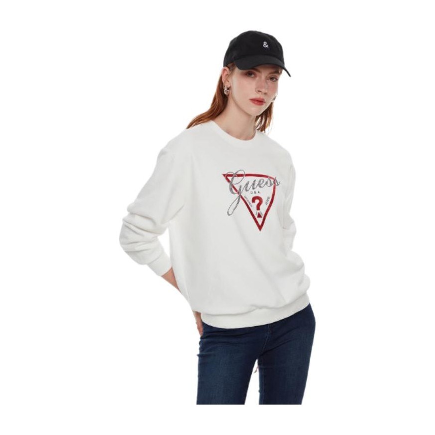 GUESS Classic Triangle Logo Pullover Sweatshirt