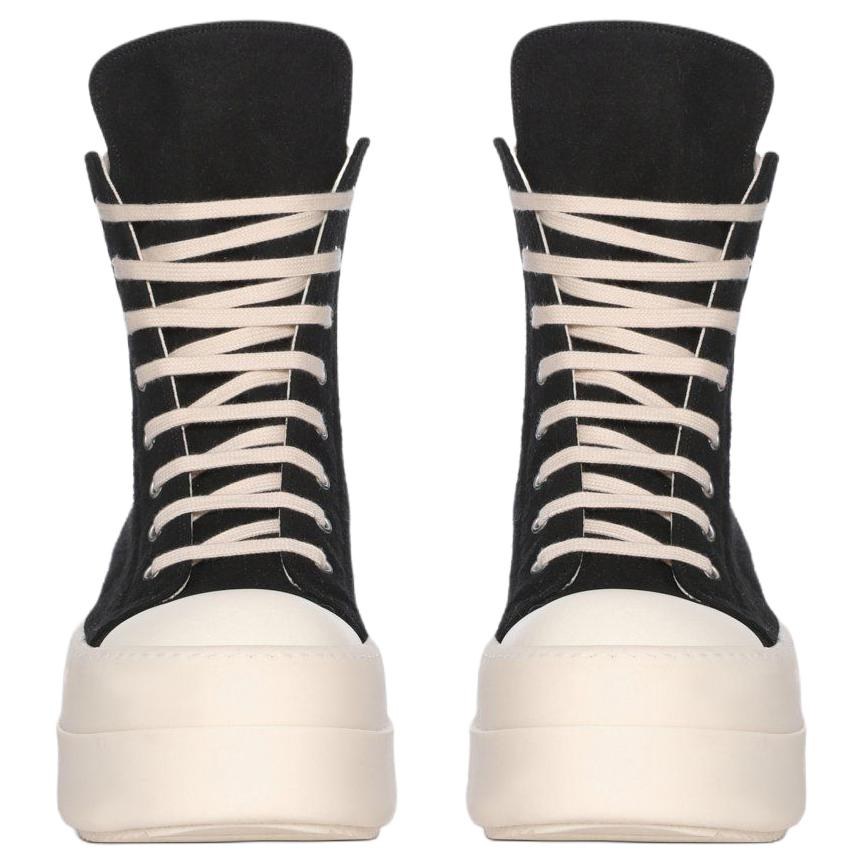 Rick Owens DRKSHDW Round Toe Zip High Top Sneakers Black
