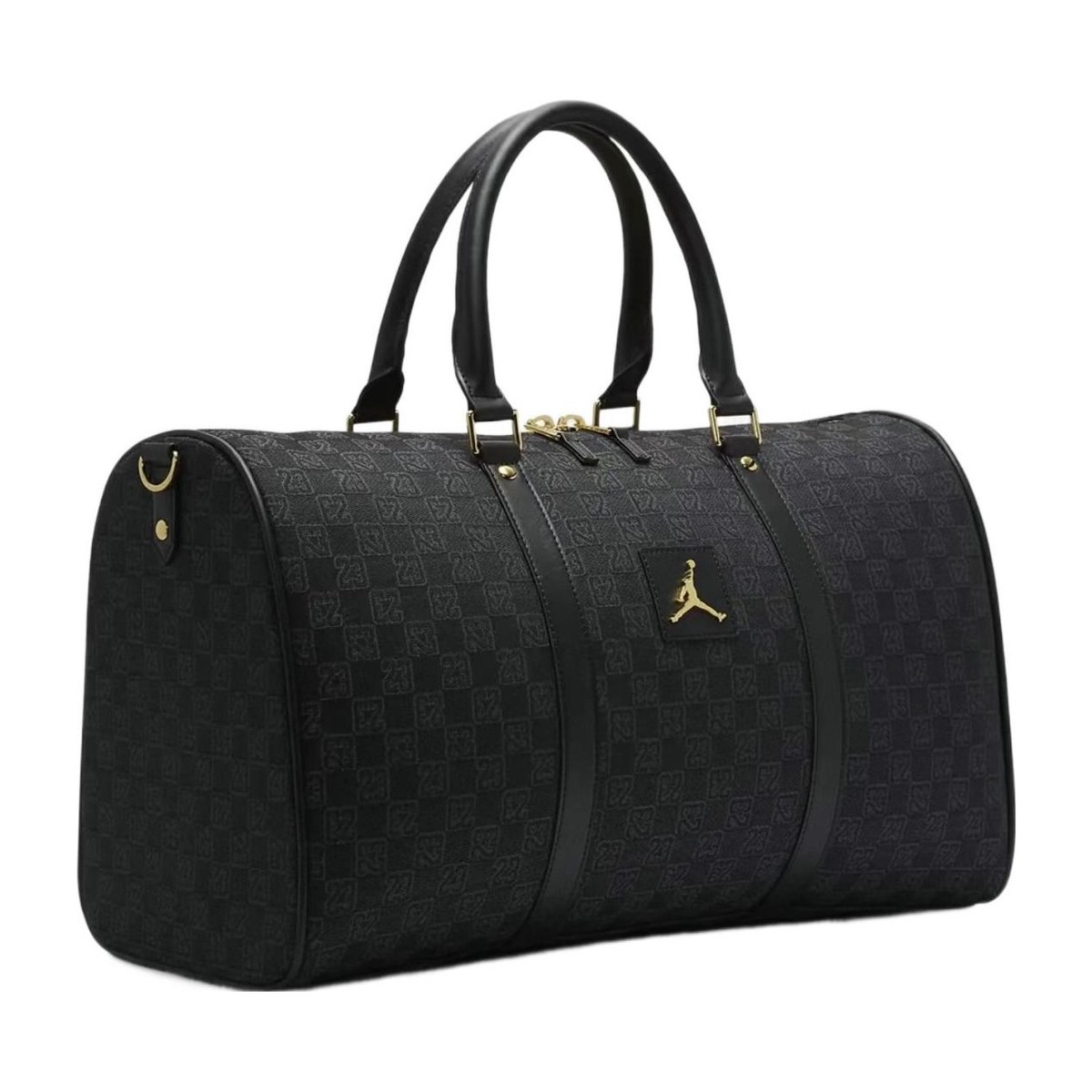 Jordan Checkered Fabric Bucket Bag Black